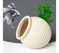 Pierre cachette d'aquarium pour poissons, crevettes, tortues pour jouer et se reposer, grotte en céramique, petite jupe décorative, jouet Betta Poisson