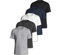 Pierre Calvini Mens T-Shirt (3/5 Pack) - 100% Cotton Premium Weight T Shirts - Regular Fit Short Sleeve Tee - Plain Crew Neck Mens Multipack