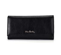 Pierre Cardin 06 Italy 106, Grand Portefeuille Femme, Rectangulaire, 2 Poches Monnaie, 2 Compartiments Séparés, 9 Fentes pour Cartes, Fermé par Clip, Cuir Naturel, Rouge, 9,5x18,5x3,5 cm