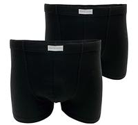 Pierre Cardin 2PCU105 Lot de 2 boxers pour homme en coton de couleur unie, élastique, pour homme, blanc, noir, gris chiné et bleu, Noir , XL