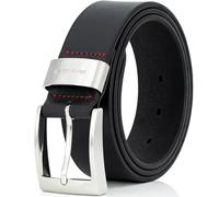 Pierre Cardin 70007 40 mm Wide Black or Brown Leather Belt, Größe/Size:125, Farbe/Color:noir