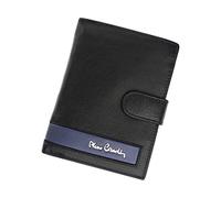 Pierre Cardin CB Tilak26 331A RFID, Portefeuille Homme, Cuir Naturel, 10 Fentes pour Cartes, Poches Monnaie et Billets, 10x13x2,5 cm, Noir et Bleu