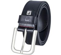 Pierre Cardin Ceinture Homme en Cuir de Vachette Pleine Fleur, 40 mm Large et 3,8 mm Fort, Ajustable pour Jeans, Noir, Taille 105