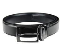 Pierre Cardin Ceinture pour homme 100% cuir naturel Boucle classique Minimaliste Elégant Stylé Couleur Double Noir Taille 125
