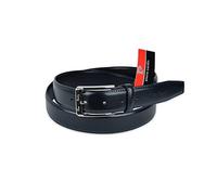 Pierre Cardin Ceinture réglable homme en cuir véritable lisse coutures latérales boucle NICKEL FREE couleur noire (125 Taille 52-54), Noir , 125 Taglia 52-54