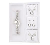 PIERRE CARDIN Coffret de Parures Collier, Boucles d'Oreilles et Bracelet Acier Perle de Synthèse Femme