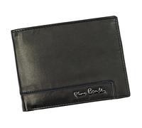 Pierre Cardin EKO17 8806 Portefeuille Homme Classique Cuir Véritable Lisse avec Compartiment pour Billets Emplacements pour Cartes Poche à Monnaie 12,5 x 9,5 x 2,8 cm Horizontal Noir et Bleu