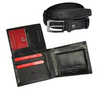 Pierre Cardin Ensemble Cadeau pour Homme - Portefeuille et Ceinture - Elégant 100% Cuir Naturel - Minimaliste - Elégant - Stylé - Cadeau de Noël - Taille de la Sangle: 120