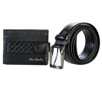 PIERRE CARDIN Ensemble portefeuille pour homme, ensemble ceinture et portefeuille en cuir véritable, en cuir, portefeuille garçon, slim