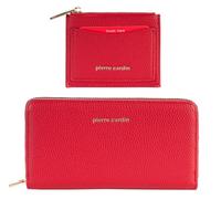 PIERRE CARDIN Ensemble pour femme, portefeuille et porte-cartes, pour femme, parure en simili cuir, beau, grand, spacieux, cuir, cadeau, portefeuille avec porte-monnaie, porte-billets, portefeuille