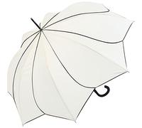 Pierre Cardin - Grand parapluie canne pour femmes - Solide - Avec système automatique - Motif : tournesol, Blanc., 105 cm