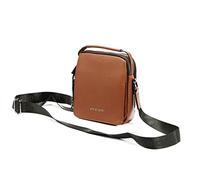 Pierre Cardin Homme Sachet 100% Cuir Naturel Sangle réglable 140 cm Poche Avant pour Portefeuille Téléphone Documents Design Moderne Confortable Couleur Marron