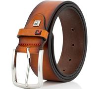 Pierre Cardin leather belt men, jeans belt men 40 mm wide, belt men full cowhide leather cognac, Farbe/Color:marron, Size US/EU:Bundweite 85 cm Gesamtlänge 100 cm W 33.5 M