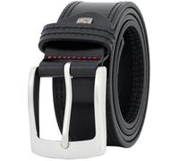 Pierre Cardin leather belt men, jeans belt men 40 mm wide, belt men, full cowhide XL black, Size:115