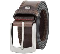 Pierre Cardin leather belt men, jeans belt men 40 mm wide, belt men, full cowhide XL dark brown, Size:120