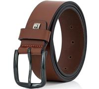 Pierre Cardin leather belt men's belt genuine leather belt premium quality from Germany, Farbe/Color:marron, Size US/EU:Bundweite 95 cm Gesamtlänge 110 cm W 37.5 L