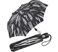 Pierre Cardin Parapluie de poche Chardon Ice pour femme avec ouverture et fermeture automatique, noir/blanc