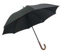 Pierre Cardin Parapluie design noir, poignée en bois marron, ouverture automatique, Noir, Taille unique, Classique