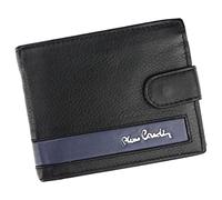 Pierre Cardin Portefeuille élégant pour Homme 11,5x9,5x2,2 cm 100% Cuir Naturel Peut contenir jusqu'à 11 Cartes 2 Compartiments à Billets 2 Poches à Monnaie Compartiment zippé Noir et Bleu