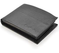 Pierre Cardin Portefeuille en cuir pour homme avec porte-monnaie et rabat dans une boîte cadeau, Noir , Décontracté