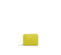 Pierre Cardin Portefeuille Femme avec Fermeture éclair, Rayures Verticales, Vert Clair Lime Unica 13x10x3 cm