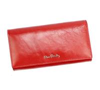 Pierre Cardin Portefeuille Femme Large Brillant 100% Cuir laqué Naturel 18,5 x 10 x 3 cm Contient 8 Cartes 3 Compartiments pour l'argent Liquide 1 Poche pour la Monnaie Couleur Rouge