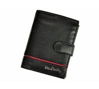 Pierre Cardin Portefeuille Homme en Cuir Sahara TILAK15 326A Noir + Bleu avec Protection RFID et Pochette à Fermeture Éclair (Red)