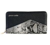 PIERRE CARDIN Portefeuille pour femme, en simili cuir, beau, grand, spacieux, cuir, cadeau, portefeuille avec porte-monnaie, porte-billets, portefeuille fille, Noir , L, Contemporain