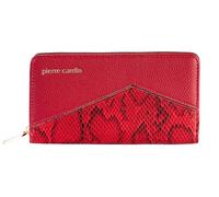 PIERRE CARDIN Portefeuille pour femme, en simili cuir, beau, grand, spacieux, cuir, cadeau, portefeuille avec porte-monnaie, porte-billets, portefeuille fille, rouge, L, Contemporain