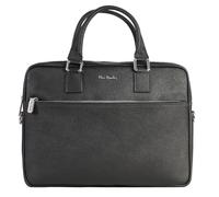Pierre Cardin Sac pour homme, femme, en cuir véritable, bureau, messager, port PC, de voyage, de travail, grand service, Noir
