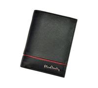 Pierre Cardin Sahara TILAK15 331 Portefeuille Homme Cuir Grainé Véritable Protection RFID 12 Emplacements pour Cartes Bouton-Pression Poche à Monnaie 9,7 x 13 x 2,80 cm Noir et Rouge