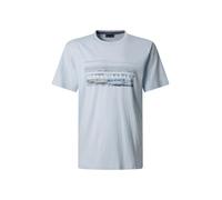 PIERRE CARDIN T-Shirt bleu clair / gris clair / blanc, Taille M