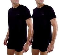 pierre cardin underwear T-Shirt Homme Coton, Tee Shirt Signature, Col Rond avec Broderie, Noir (Lot de 2) XXL