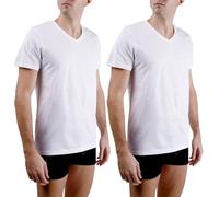 pierre cardin underwear T-Shirt Homme Coton, Tee Shirt Signature, Col v avec Broderie, Blanc (Lot de 2) XL