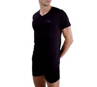pierre cardin underwear T-Shirt Homme Coton, Tee Shirt Signature, Col v avec Broderie, Noir L