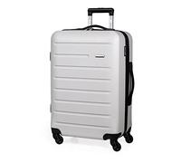 Pierre Cardin Voyager Valise rigide - Bagage de voyage avec 4 roues pivotantes | Poignée télescopique | Valise à coque rigide CL893, gris clair, L, Valise