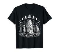 Pierre Cercle Symbole Druide Phases de Lune Art Populaire Design T-Shirt