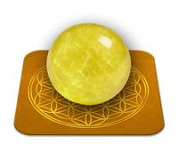 Pierre Citrine Naturelle Polie 2-3 cm Qualité Premium | Abondance, Confiance et Joie | Fleur de Vie incluse | Guide Pratique & Méditation Offertss | Cadeau Zen Bien-être | 1 unité