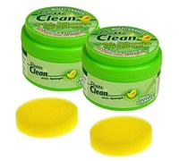 Pierre Clean Format Economique 1,2kg (2x600g) et ses 2 éponges - Produit à base d’argile, appelé aussi Pierre Rénovante ou d’Argile, qui permet de nettoyer, polir et protéger naturellement