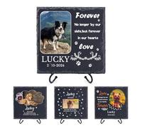 Pierre commémorative Personnalisée pour Animaux de Compagnie avec Photo Nom, Cadeaux de Condoléances Personnalisés pour la perte d'un chien ou d'un chat Pierres Tombales pour décoration de Cimetière