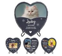 Pierre commémorative Personnalisée pour Animaux de Compagnie avec Photo Nom, Cadeaux de Condoléances Personnalisés pour la perte d'un chien ou d'un chat Pierres Tombales pour décoration de Cimetière