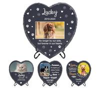 Pierre commémorative Personnalisée pour Animaux de Compagnie avec Photo Nom, Cadeaux de Condoléances Personnalisés pour la perte d'un chien ou d'un chat Pierres Tombales pour décoration de Cimetière