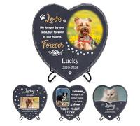 Pierre commémorative Personnalisée pour Animaux de Compagnie avec Photo Nom, Cadeaux de Condoléances Personnalisés pour la perte d'un chien ou d'un chat Pierres Tombales pour décoration de Cimetière