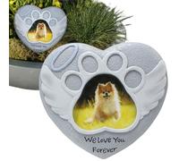 Pierre commémorative pour animal de compagnie - 14,5 x 1,6 x 13 cm - Pierre commémorative pour chien avec motif cœur - Pierre funéraire d'extérieur | souvenir de deuil résistant aux