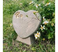 Pierre Commémorative pour Animal de Compagnie, Pierre Commémorative pour Patte de Chien ou Chat, Cadeau pour la Perte d'un Animal de Compagnie, Décoration Extérieure pour Allée de Jardin(Mossy Green)