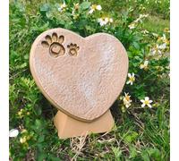 Pierre Commémorative pour Animal de Compagnie, Pierre Commémorative pour Patte de Chien ou Chat, Cadeau pour la Perte d'un Animal de Compagnie, Décoration Extérieure pour Allée de Jardin(Sandy Yellow)