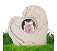 Pierre commémorative pour animal de compagnie - Symbole de sympathie pour la perte du chien - En résine - Avec cadre photo - Pour honorer votre animal de compagnie perdu - Animaux de compagnie