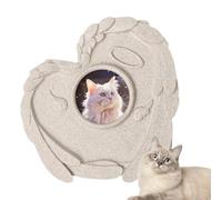 Pierre commémorative Pour Animaux De Compagnie,Pierre Tombale Commémorative Pour Chiens En Forme De Coeur Cadre Photo | Marqueur Cimetière Coeur Avec Cadre Photographique, Décoration Funéraire