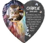 Pierre commémorative pour animaux de compagnie pour chiens et chats, plaque funéraire personnalisée pour animaux de compagnie, souvenir de sympathie pour animal de compagnie (Heart-B, 15*15cm)