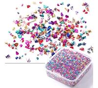 Pierre concassée irrégulière en boîte 80g bijoux éclats de verre super clignotants décorations pour ongles autocollants pour ongles fabrication de bijoux morceaux de verre brisé pour en résine